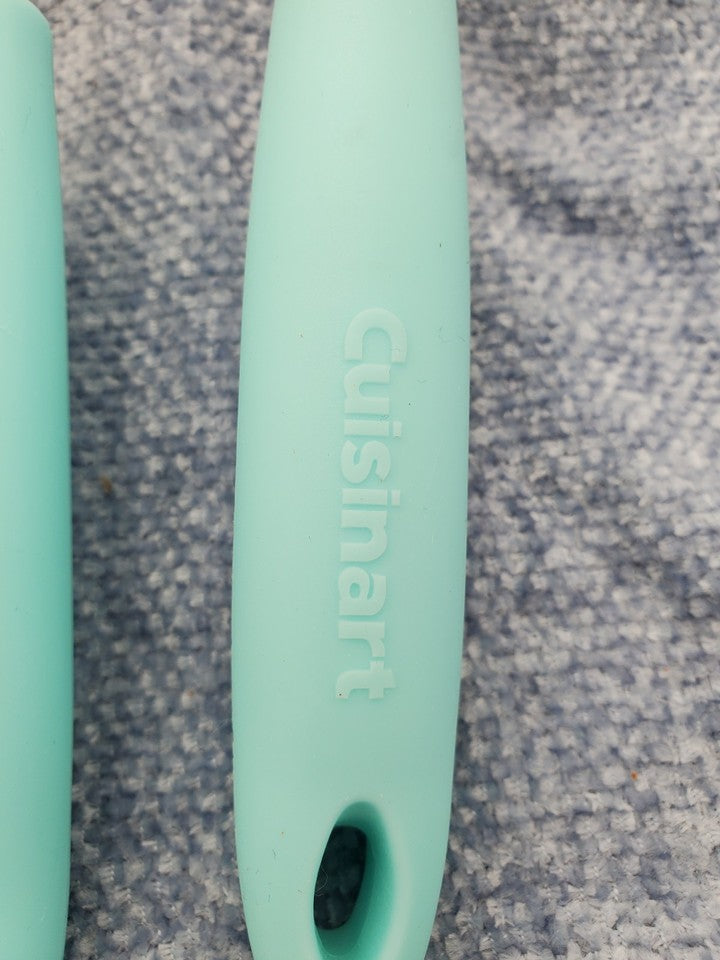 Cuisinart Blue Handle Wooden Utensil Set 13 1/2"